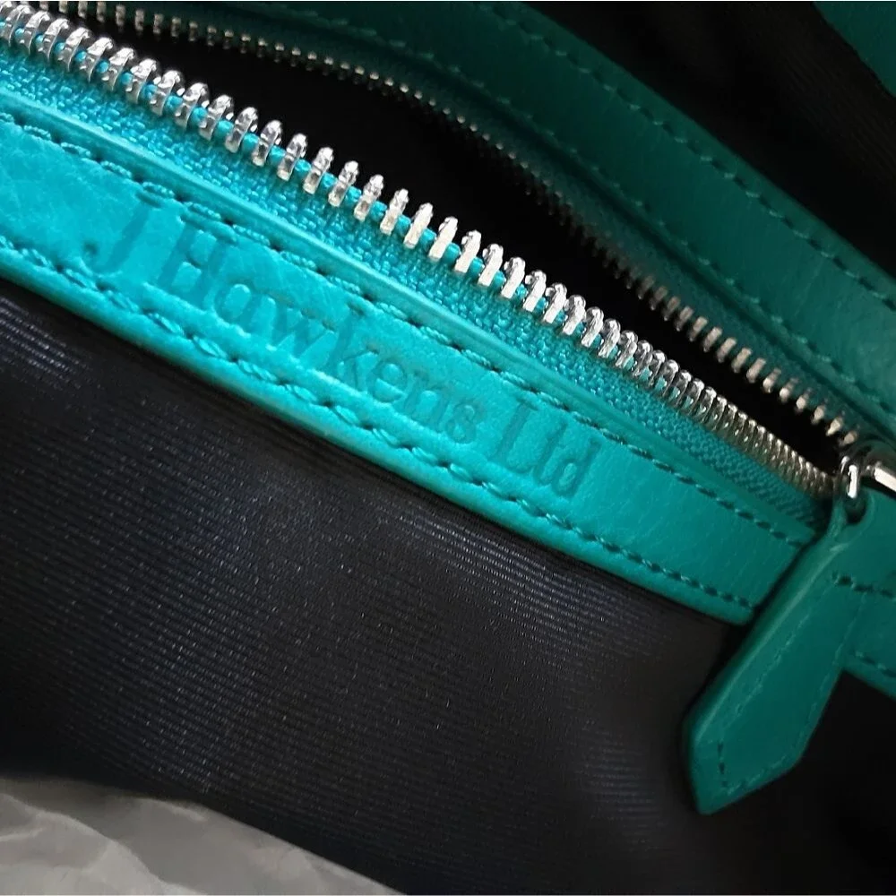 J HAWKENS LTD Teal 100% Leather Quilted Crossbody | Handbag NWOT